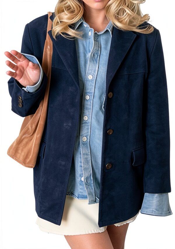 IDEALSANXUN giacca pelle scamosciata donna oversize blazer
