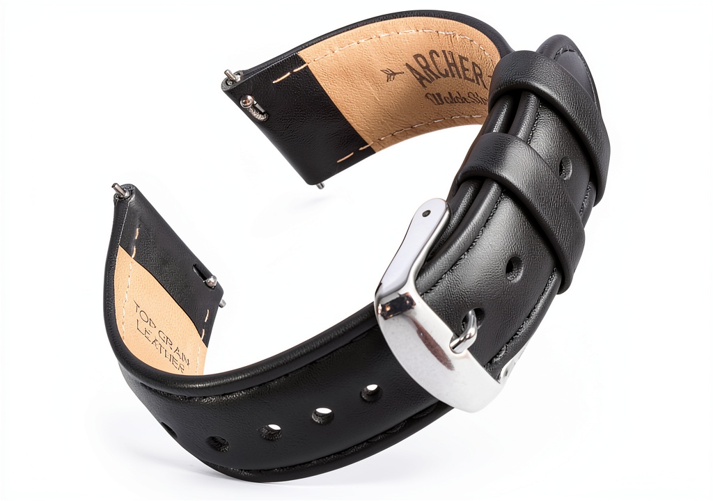 'Cinturino Archer Watch Straps in pelle pieno fiore su orologio'