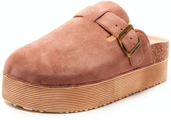 JOMIX Zoccoli Donna Zeppa Pelle Scamosciata Pantofole