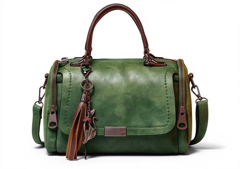 Borsa PORRASSO retrò in pelle PU su sfondo neutro