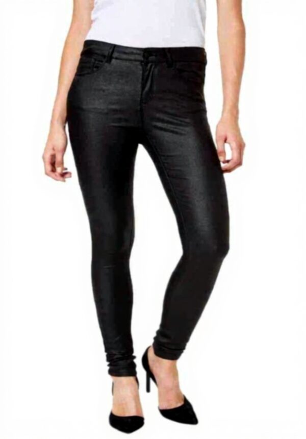 VERO MODA Jeans Donna 5 Tasche Vita Media Nero Slim Fit