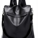 Zaino Estwell Donna Pelle PU Antifurto Nero Marrone-0