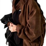 Giacche Donna LLECDASEUI Oversize Marrone Nero Autunno-0