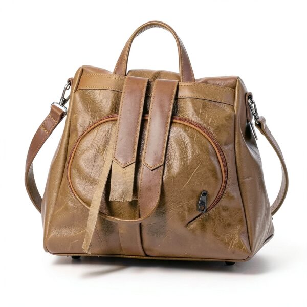 Zaino Estwell Donna Pelle PU Antifurto Nero Marrone-3
