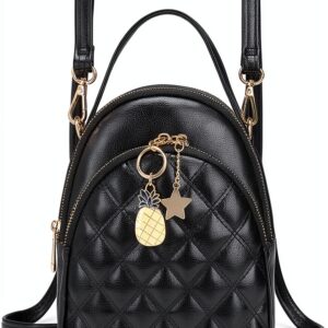 Zaino Donna VONXURY Nero Ecopelle Mini Borsa Zainetto-0