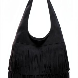 Borsa a mano CORIOS donna frange tessuto sintetico nero-0