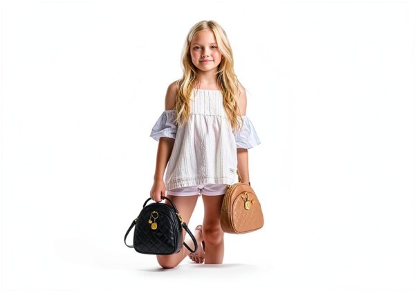 Zaino Donna VONXURY Nero Ecopelle Mini Borsa Zainetto-5