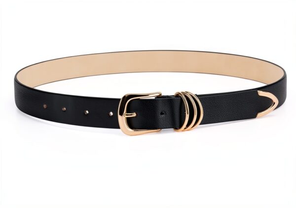 Cintura donna JasGood pelle oro design elegante-7
