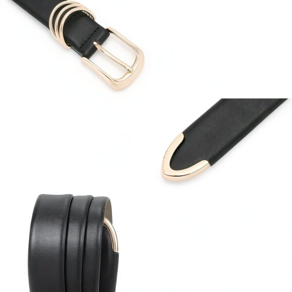 Cintura donna JasGood pelle oro design elegante-2