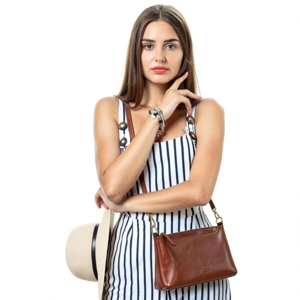 Borsa a tracolla Kattee pelle marrone scuro donna-1