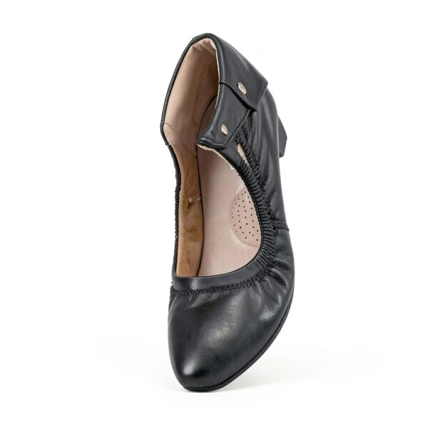 Ballerine OFFCUP Nero in pelle traspirante-3