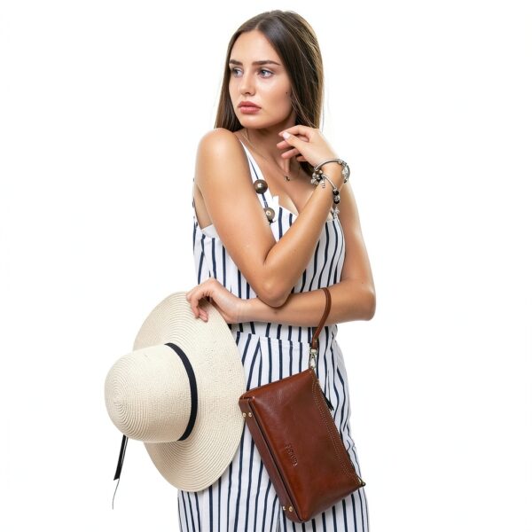 Borsa a tracolla Kattee pelle marrone scuro donna-6