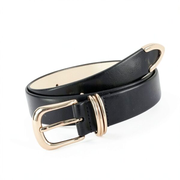 Cintura donna JasGood pelle oro design elegante-6