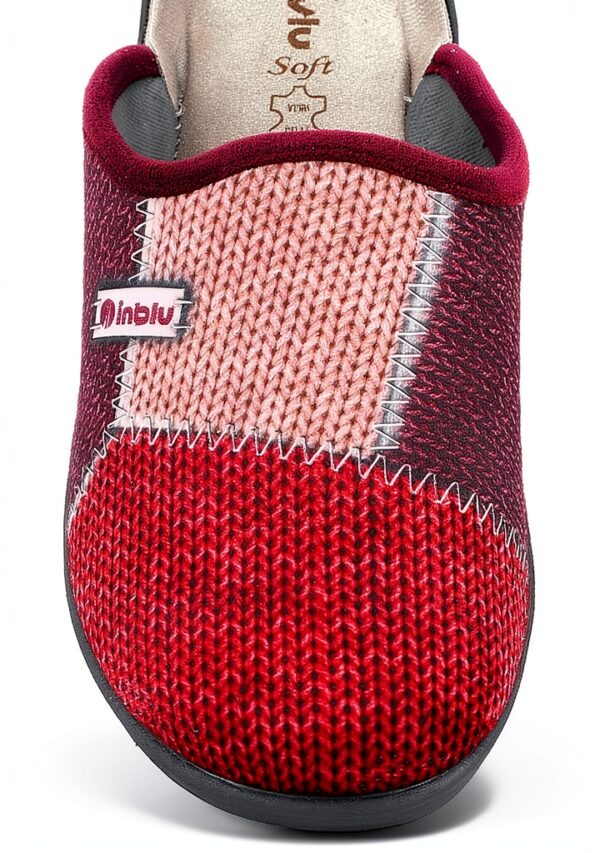 Pantofole Donna Blu Indaco SRL Tessuto Pelle-1