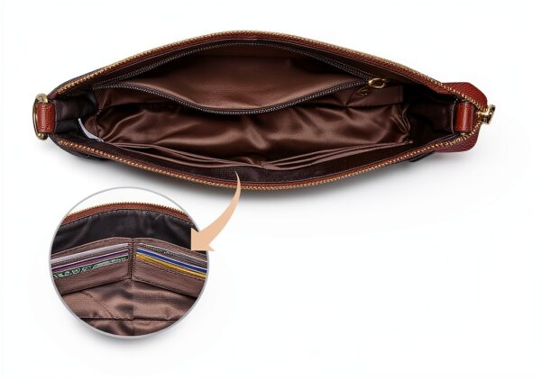 Borsa a tracolla Kattee pelle marrone scuro donna-3