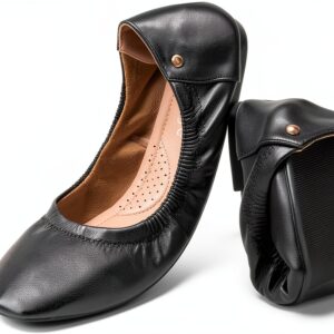 Ballerine OFFCUP Nero in pelle traspirante-0