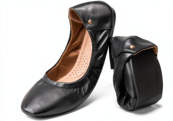 Ballerine OFFCUP Nero in pelle traspirante-0
