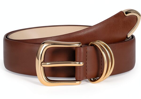 Cintura donna JasGood pelle fibbia dorata-0
