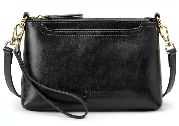Borsa a tracolla in pelle Kattee Nero elegante-7