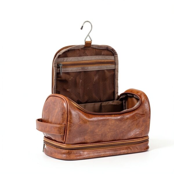 Borsa da toilette Ziyero in pelle vintage per viaggio-1