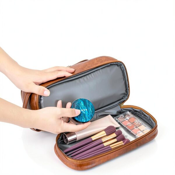 Borsa da toilette Ziyero in pelle vintage per viaggio-3
