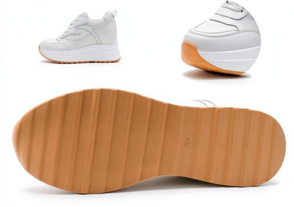 Sneaker donna AONEGOLD pelle con zeppa bianco-2