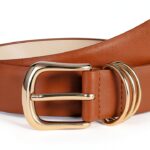 Cintura donna JasGood in pelle fibbia dorata-0
