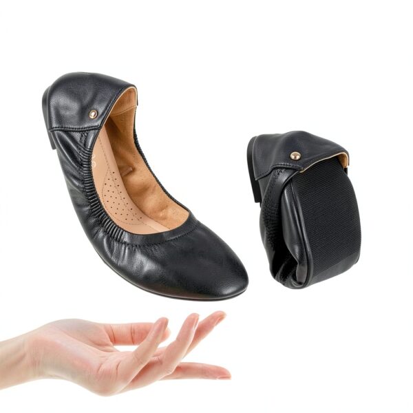 Ballerine OFFCUP Nero in pelle traspirante-1