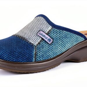 Pantofole Donna Blu Indaco SRL Tessuto Pelle-0