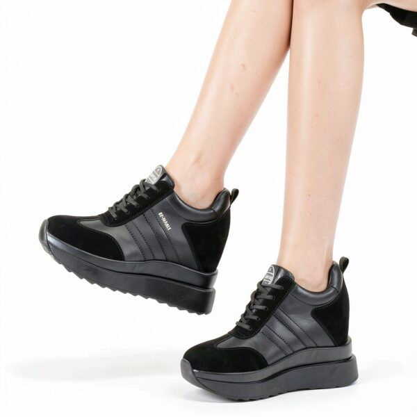 Sneaker donna AONEGOLD in pelle con zeppa-1