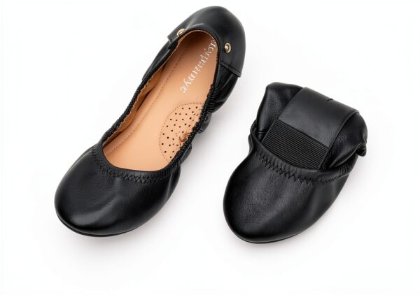 Ballerine OFFCUP Nero in pelle traspirante-2