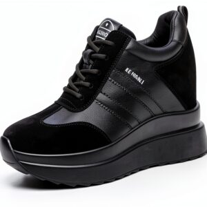 Sneaker donna AONEGOLD in pelle con zeppa-0