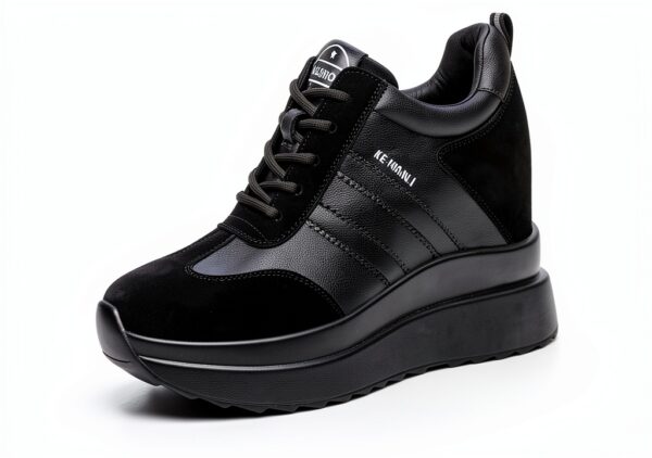 Sneaker donna AONEGOLD in pelle con zeppa-0