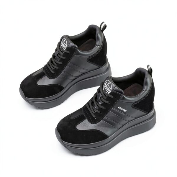 Sneaker donna AONEGOLD in pelle con zeppa-2