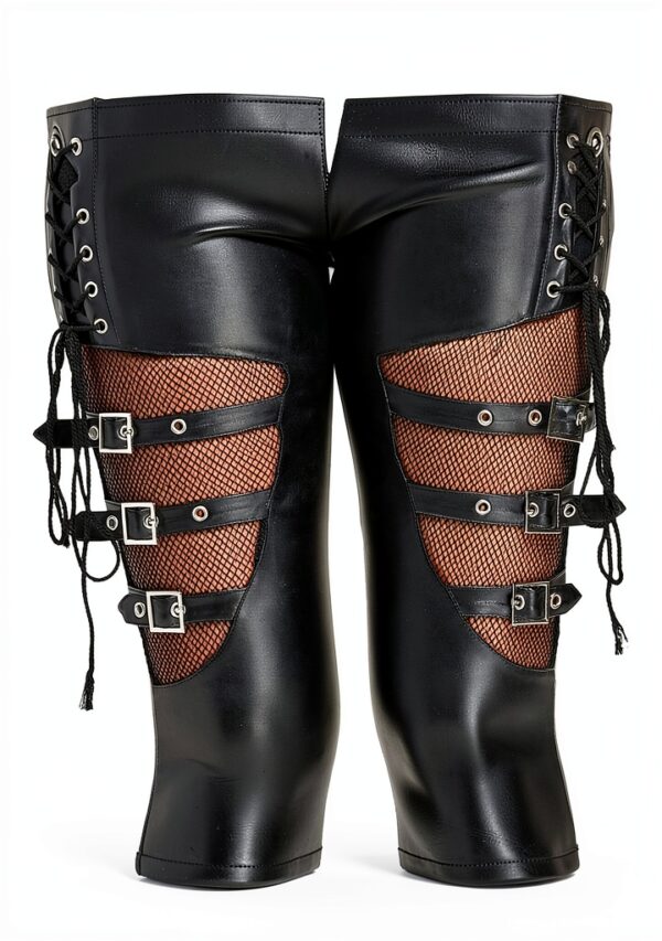 Leggings in ecopelle jiangzzq donna nero slim fit-5