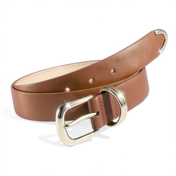 Cintura donna JasGood in pelle fibbia dorata-6