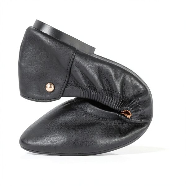 Ballerine OFFCUP Nero in pelle traspirante-5