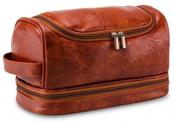 Borsa da toilette Ziyero in pelle vintage per viaggio-0