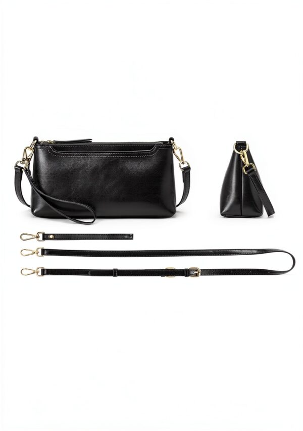 Borsa a tracolla in pelle Kattee Nero elegante-3