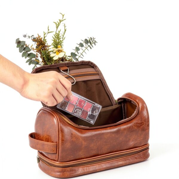 Borsa da toilette Ziyero in pelle vintage per viaggio-6