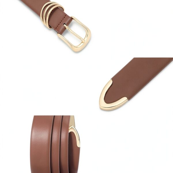 Cintura donna JasGood pelle fibbia dorata-2