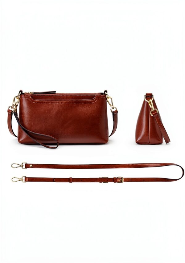 Borsa a tracolla Kattee pelle marrone scuro donna-2