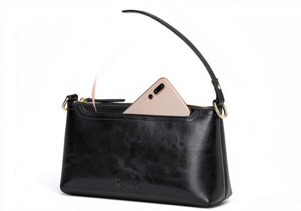 Borsa a tracolla in pelle Kattee Nero elegante-5