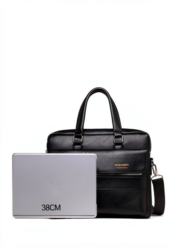 Borsa per laptop FANDARE AK-77ACF003 in pelle PU, 38x11x30 cm, Nero-3