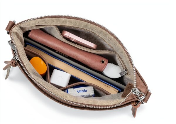 Borsa Tracolla Donna LUROON Pelle Vegana Nero 31x7x30 cm-3