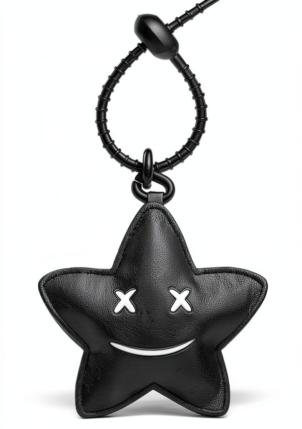 HUICHENG Charm Borsa Stella in Pelle Nera Modello B1089-0