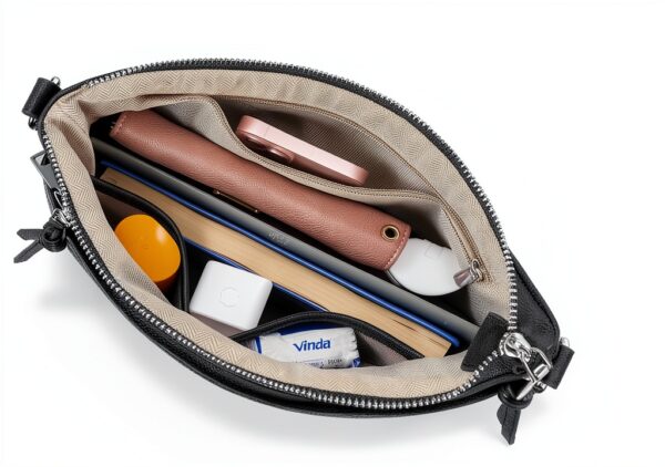 Borsa tracolla donna LUROON in pelle vegana 31x30x7 cm, 5 colori-3