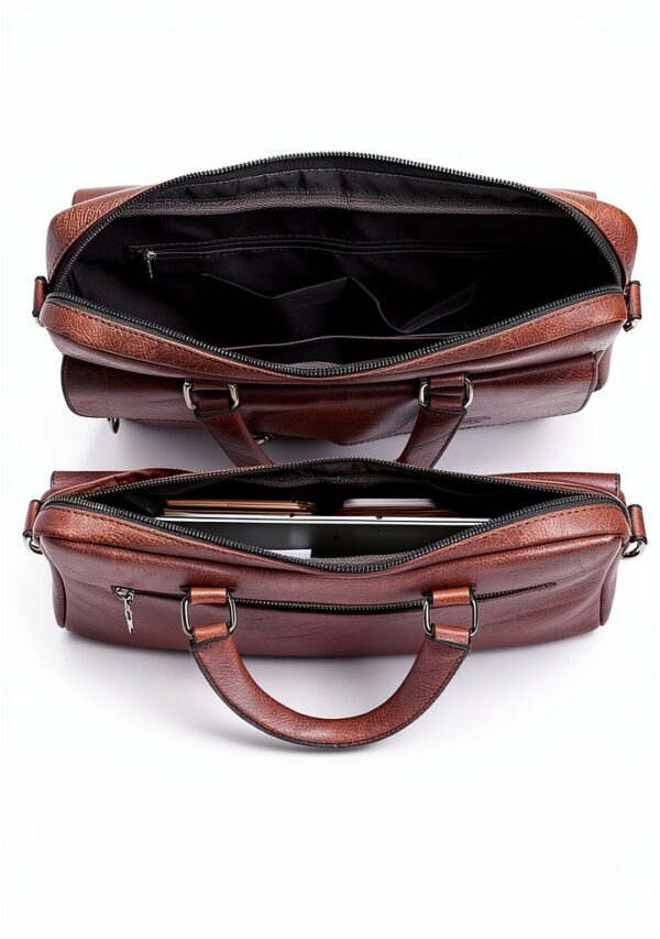 Borsa per laptop FANDARE AK-77ACF001 pelle PU Marrone Scuro 38x30 cm-4