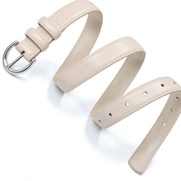 Sansths Cintura Donna Ecopelle Fibbia Argento Blu Beige S-XXL-1