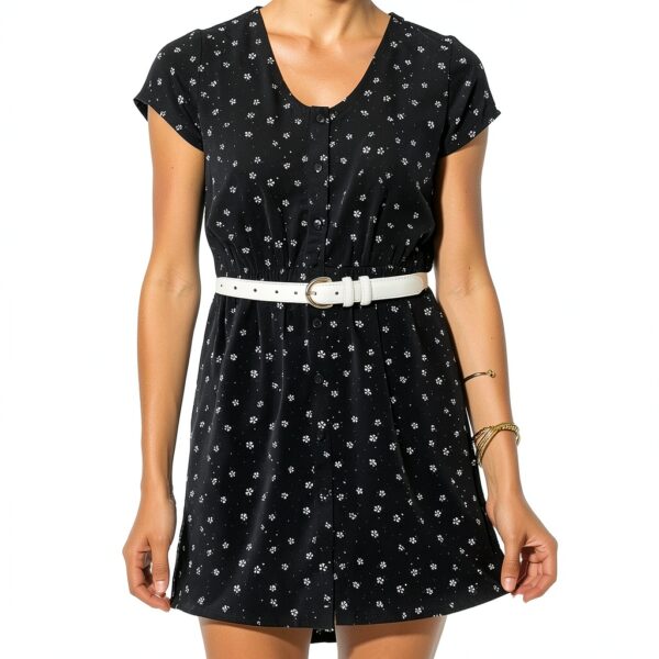 Sansths Cintura Donna Ecopelle Fibbia Argento – Blu Nero – S-XXL-3